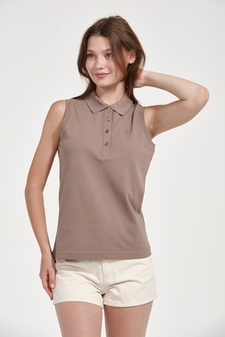 Kadın Regular Fit Kolsuz Polo Vizon