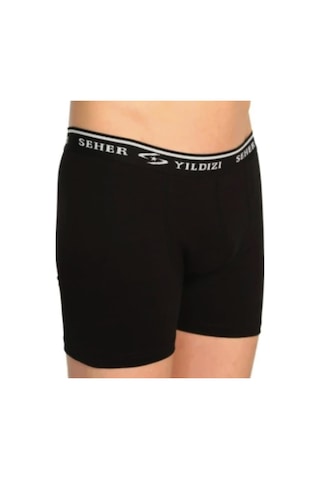 Seher Yıldızı Elastan Boxer Ser0060 6'lı Paket Siyah