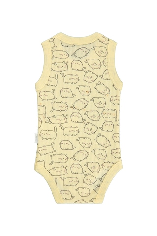 Civil Baby Kedi Empirme 1-36 Ay Çıtçıtlı Badi - Sarı Soft Sarı