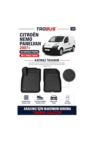 Trobus Citroen Nemo Van 2007 Ve Sonrası 2d Havuzlu Paspas 2 Parça