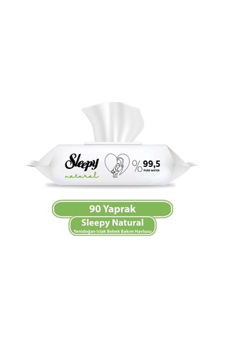 Sleepy Islak Havlu Mendil 90 Yaprak Natural Yenidoğan 3 Lü Set 270 Yaprak Plastik Kapaklı