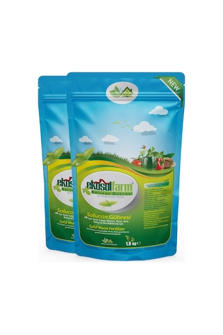 Ekosol Farm Solucan Gübresi 2 x 1.5 KG + Toplam 3 KG Organik Gübre