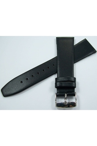 Bizon 18Mm Siyah Deri Saat Kayışı Dikişsiz Klasik Saat Kordonu Kü (325627031)