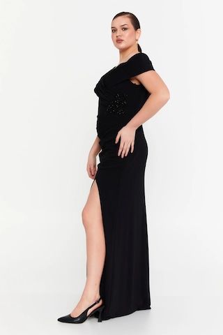Doridorca Kadın Derin Yırtmaçlı Uzun Abiye Elbise 5927010 Siyah Siyah
