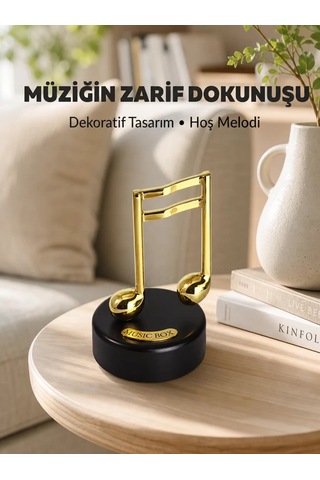 Northcity Altın Nota Figürlü Dönen Müzik Kutusu - Yeni Nesil Melodik Ve Dekoratif