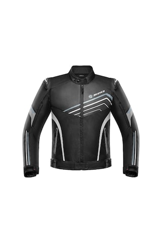 Motosiklet Montu Full Korumalı 4 Mevsim Maxdura Kumaş Ve Pu Deri Motor Mont Siyah Edt