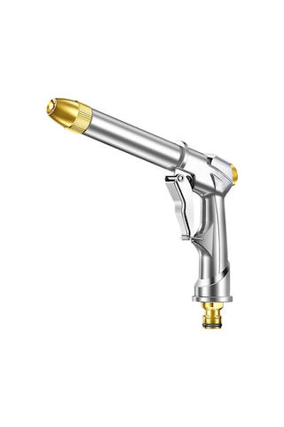 Singree Dayanıklı Metal Bahçe Hortumu Nozulu - Yüksek Basınçlı, Ayarlanabilir Su Püskürtme Gümüş