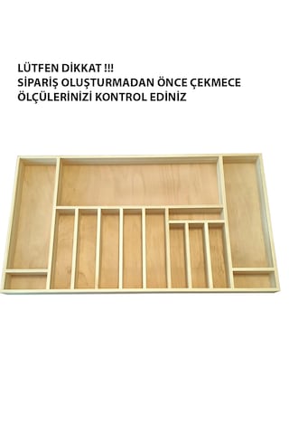Kaşıklık 80x45 Cm. Mutfak Çekmece Düzenleyici Organizer Ahşap Kaşıklık