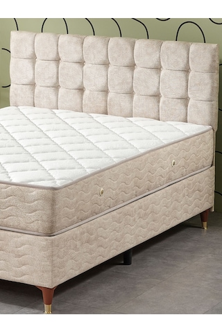 Beehanem Bengü 160x200 Çift Kişilik Baza Başlik Yatak 3 Lü Set Krem Krem 160 X 200
