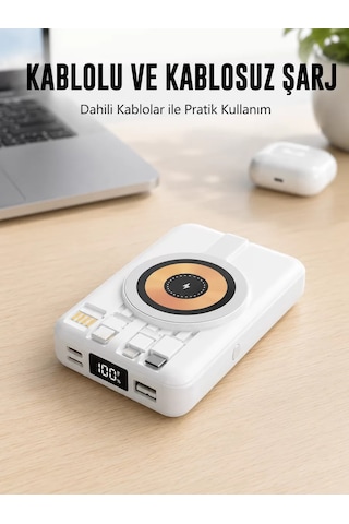 Magsafe Uyumlu Kablosuz Powerbank Hızlı Şarj Özellikli Yeni Nesil Belirtilmemiş