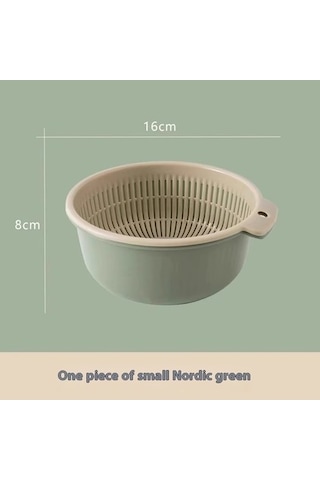 Agoodshop Çift Katlı Ev Tipi Drenaj Sepeti Mutfak Yuvarlak Meyve Sepeti Antrasit - Gri