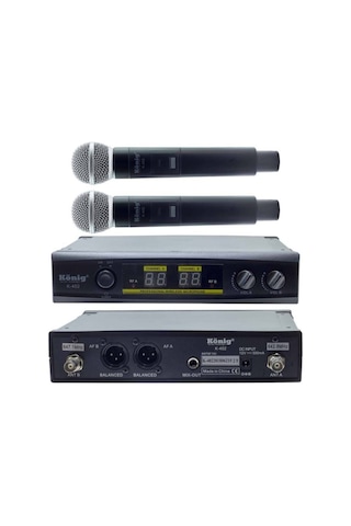 König K 402 Uhf Çift Kanal 2 El Mikrofon König K 402 Uhf Çift Kanal 2 El Mikrofon