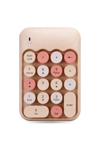 Renkli Daktilo Tarzı Vintage Kablosuz Wıreless Numeric Keypad 18 Tuşlu Sayısal Klavye Numpad