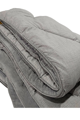 Battal Boy Yorgan, Renkli, Wellsoft, Peluş Yumuşak, Gri