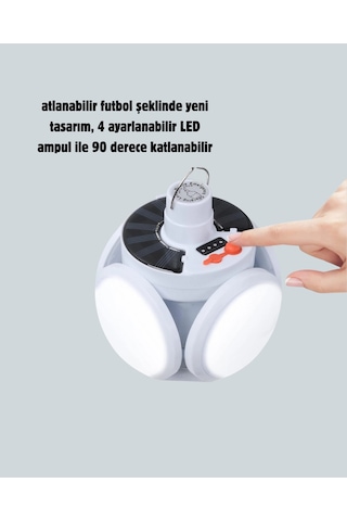 Mey İthalat 360 Derece Katlanabilir Solar Led Aydınlatma Çadır Lambası Çok Renkli