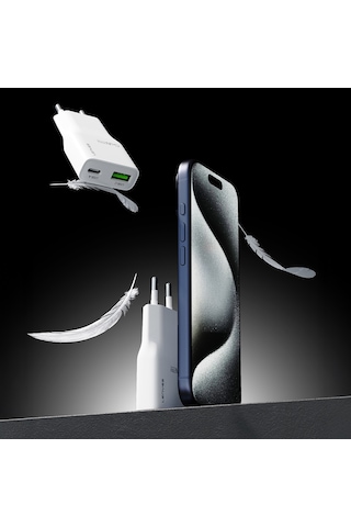 Lenyes Lch11 Type-c To Lightning Gan Teknolojili Pd Hızlı Şarj Özellikli Kablolu Şarj Seti 20w Beyaz Beyaz