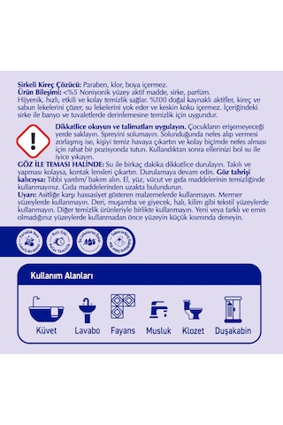 Ferfresh Banyo Kireç Çözücü Temizlik Sirkesi 450 Ml