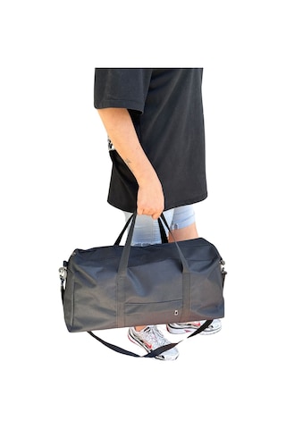 Vip Home Concept Unisex Önü Cepli Uzun Askılı Kadın Ve Erkek Seyahat Fitness Ve Spor Çantası Vip Home Bags Siyah