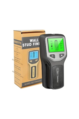 Xuweiwei 5i 1 Arada Siyah Gümüş Çubuk Bulucu Duvar Tarama Aleti Taşınabilir Elektronik Dedektör Lcd Ekranlı Ahşap Metal Ac Kabloları Tespiti