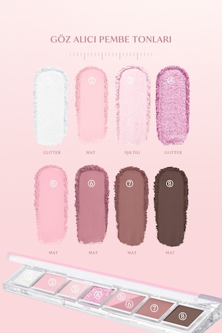Pigmentli, 5 Farklı Dokulu Far Paleti Perıpera All Take Mood Palette 004 If Pink Check Dm Plz 004