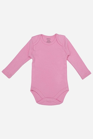 Arma Yıldız %100 Organik Pamuk 3'lü Pembe Uzun Kollu Bebek Çıtçıtlı Zıbın Body Pembe