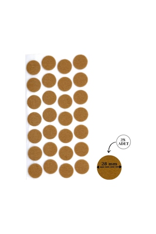 Hyk Group Mobilya Masa Sandalye Koltuk Ayağı Kaydırmaz Ses Önleyici Keçe Yapışkanlı 28 Mm 28 Adet Kahverengi