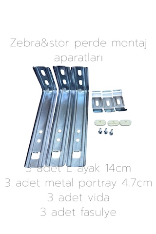 Zebra&stor Perde Duvar Montaj Aparatları 4.7cm Açık Gri - Antrasit