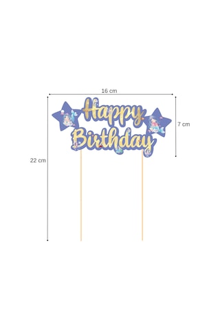 Deniz Kızı Temalı Happy Birthday Kaligrafi Pasta Üstü Süs Tüm Yaşlar