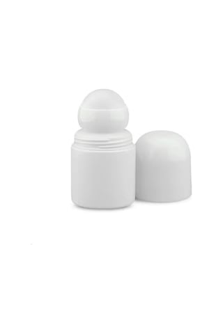 50 Ml Boş Roll-on Şişesi - Pet Plastik + Akrilik Bilyeli Koltuk Altı Deodorant 100 Adet Şeffaf