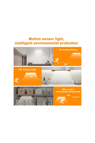 Leezsing Dolap Işığı: Akıllı Vücut Algılama, 3 Renk Tonu, Sürekli Parlaklık Ayarı, 270 Döner Algılayıcı, 4000mah Pil, Manyetik Taban Diğer