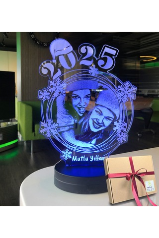 Yılbaşı Hediyesi Kişiye Özel Sarmal Oval 3d Led Gece Lambası