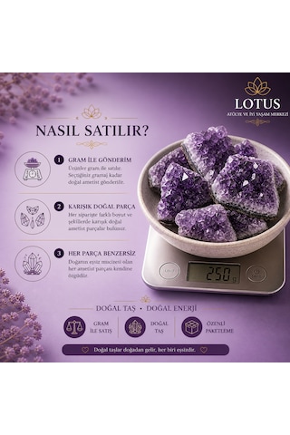 %100 Doğal Ametist Taşı Gr Ham Ametist Kristal Parçaları 60