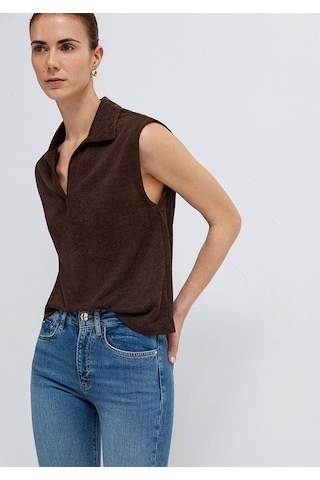 Mavi Kadın Modelli Polo Tişört Kahve Çekirdeği 1613952-70236 Kahverengi