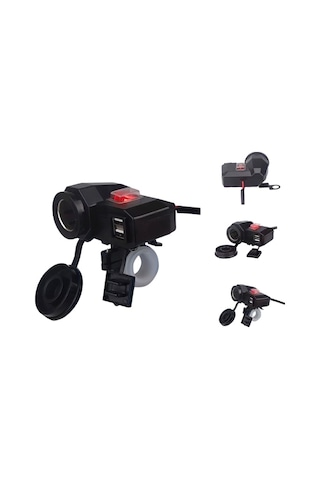 IC266F-1 Motorsiklet Usb Şarj Seti Anahtarlı