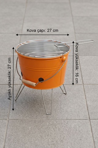 Küçük Katlanabilir Metal Piknik Izgara Mangal Barbekü Turuncu