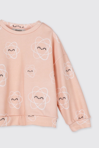 Panço Kız Bebek Desenli Somon Sweatshirt Pembe 2521GB08009