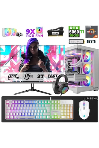 Xaser Star X340 R5-7500F 16 GB 1 TB SSD 16 GB RTX5060Tİ 27" Dos NVME Masaüstü Oyuncu Bilgisayarı