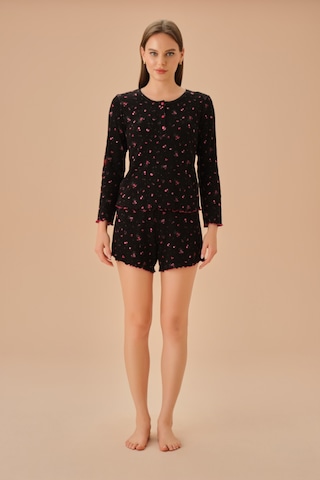 Suwen Mina Şort Takımı Sh25192663911 Siyah Baskılı Siyah