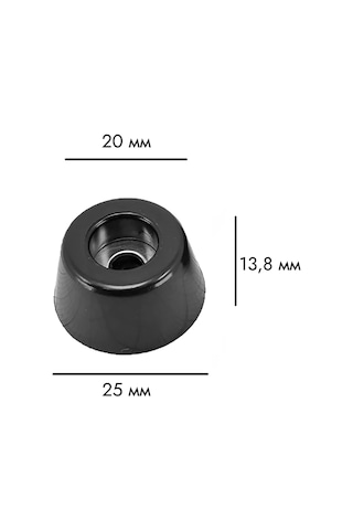 Expertland Vida İçin Yuvarlak Gösterge Ayağı, 25x20x13,8mm 191147640 Siyah