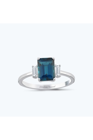 Altınbaş Pırlanta Emerald Topaz Yüzük Mkm109lbt-14k