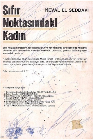 Sıfır Noktasındaki Kadın - 1.baskı - Neval El Seddavi 2.el