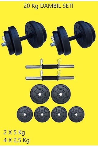 Moccastyle Dambıl Ağırlık Vücut Geliştirme Seti 20 KG