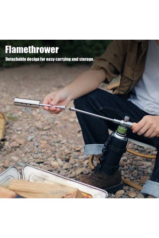 Ise Mount Gümüş Ahşap Saplı Kamp Ayrılabilir Gastorch Yüksek Güç Açık Gümüş