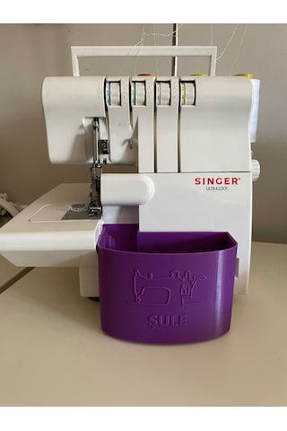 Singer Overlok Çöp Kutusu Fire Kabı Xl Kişiye Özel Mor 14sh654 14