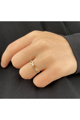 Çıtır Kalpler Altın Yüzük (514016543)