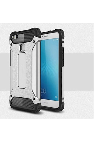 Kilifone - Huawei P9 Lite Mini Uyumlu - Kılıf Çift Katman Koruyucu Crash Military Tank Kılıf - Gri Gri