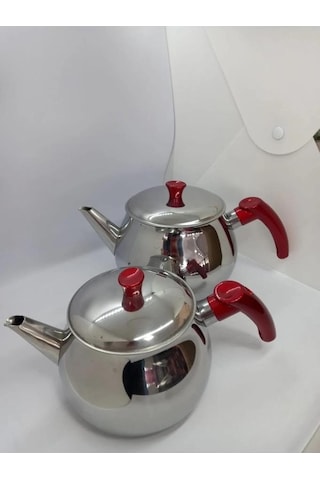 Kapris Küre Paslanmaz Çelik Kendinden Süzgeçli Aile Boy Çaydanlık Çelik