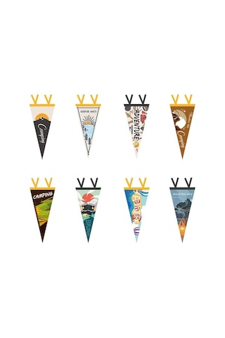 Ebitda Kamp Bayrağı - 3g Keçe Çadır Süsü, Açık Hava Ve Parti Dekorasyonu 140mm İp, Çok Renkli Çok Renkli