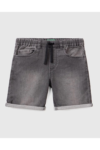 United Colors Of Benetton Erkek Çocuk Gri Rahat Denim Şort Gri