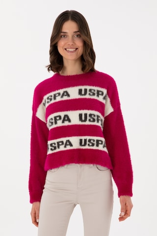 U.S. Polo Assn. Kadın Fuşya Bisiklet Yaka Kazak 50294259-VR023